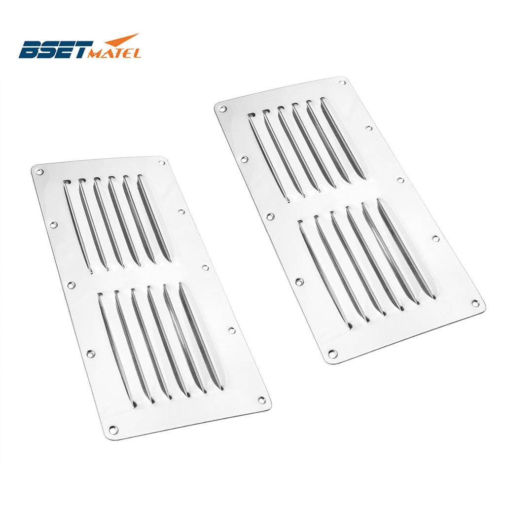 2PCS Marine Grade Stainless Steel 316 Boat Marine Square Air Vent Louver Vent Grille Ventilation Louvered Ventilator Grill Cover