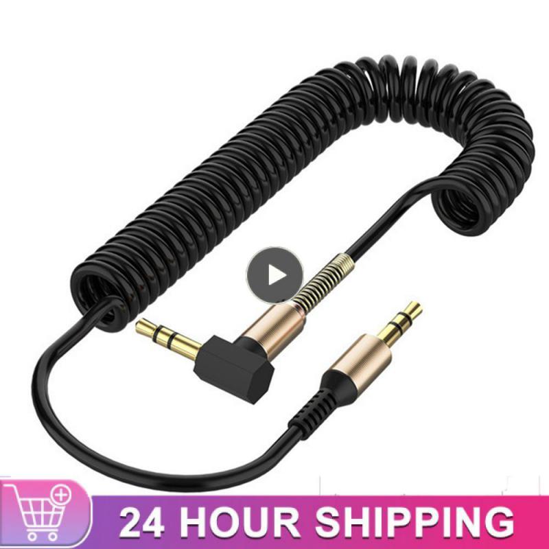 Jack AUX cavo Audio maschio a maschio per telefono altoparlante per auto cuffie MP4 2m Jack placcato oro 3.5 cavi Audio a molla
