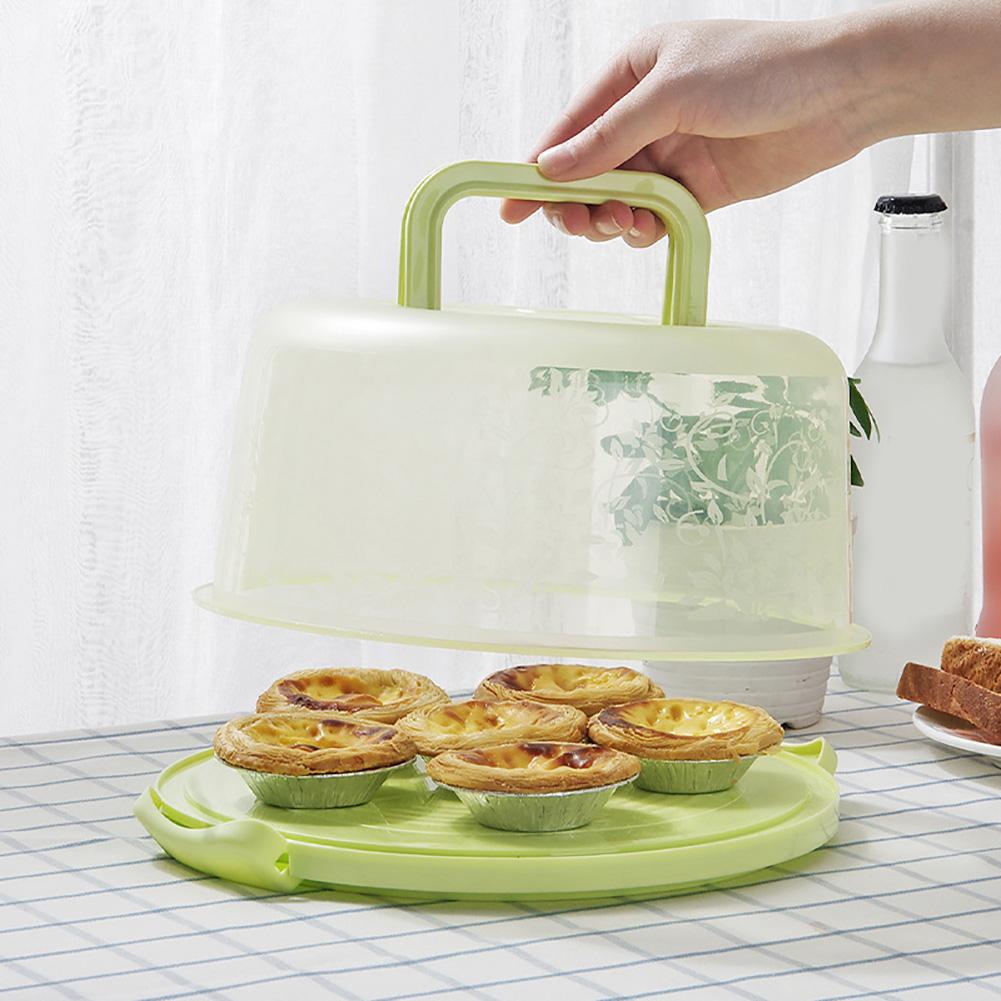 Portable Cake Storage Box Round Birthday Wedding Kitchen Baking Container Holder
