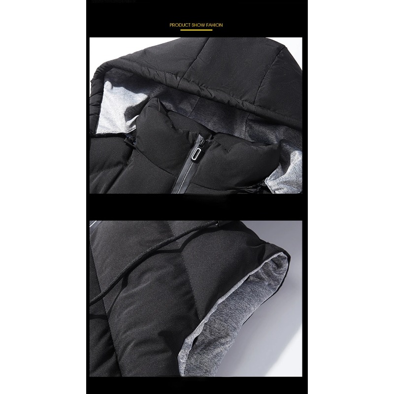 Colete de algodão masculino plus size jaqueta com capuz juventude slims suaviza silhueta algodão quente engrossado destacável chapéu colete casaco