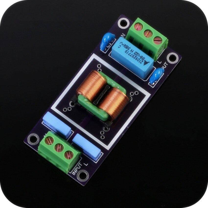 Assembled EMI Power Supply Filter Filter AC Mains Purification Fever Sound Noise Reduction AC 220v Input: Gold