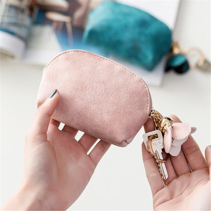 Flower Coin Purse Women PU Leather Small Mini Wallet Credit Card ID Holder With Key Ring Ladies Change Bag Clutch Bags Handbag