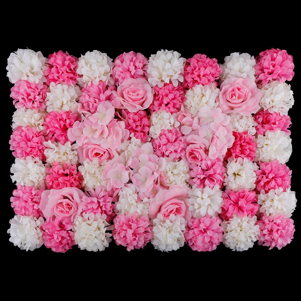 Silk Rose Flower Wall Panel Artificial Blossom Flowers Wedding Background