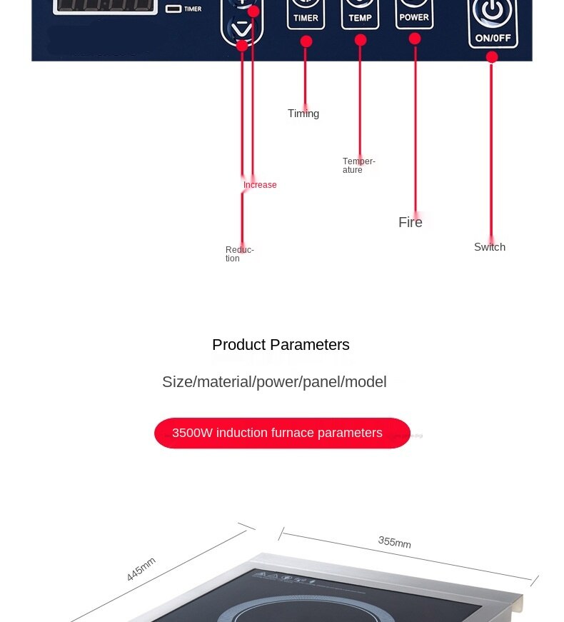 220V induction cooker 3500 w stainless steel high power induction cooke