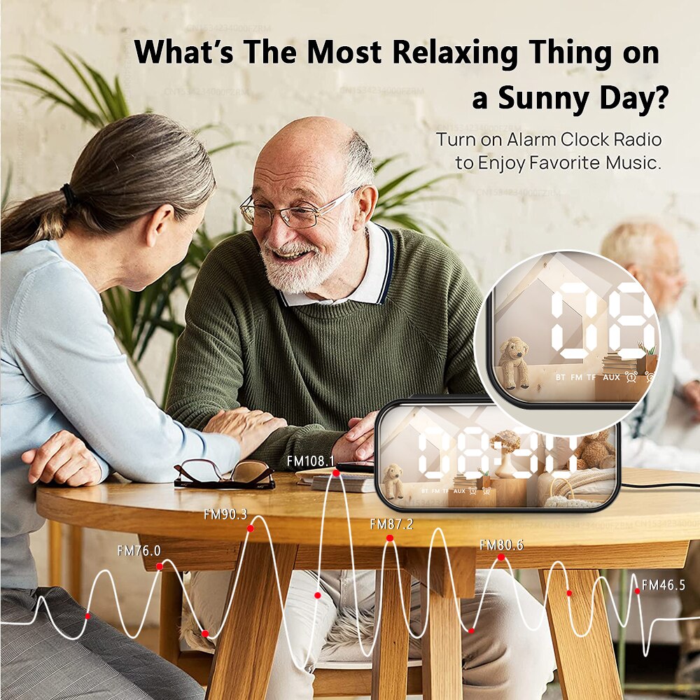 Wireless Charger Alarm Clock Bluetooth Speaker LED Smart Digital Clock Table Electronic Desktop Clocks Fm Radio USB Fast Charger