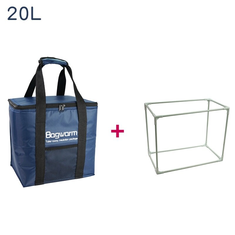 35L Folding Lunch Cooler Bag Support Insulation Thermal Bag Picnic Lunch Box Car Portable Food Ice Pack Refrigerator: 20L Navy