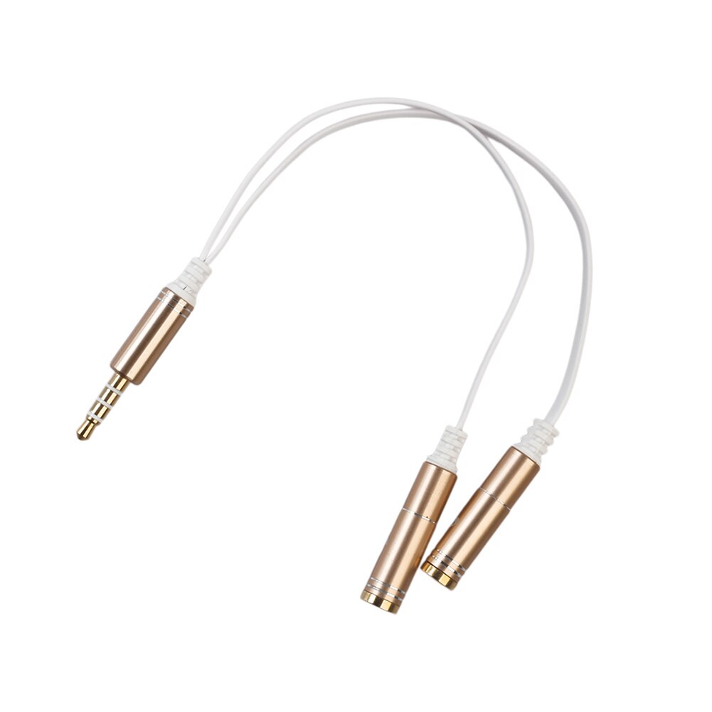 Trrs hoofdtelefoon splitter 3.5mm jack 4- -polig mannelijk naar dubbele vrouwelijke hoofdtelefoon adapter trrs hoofdtelefoon splitter 3.5mm jack 4-- polig mannelijk: Gouden