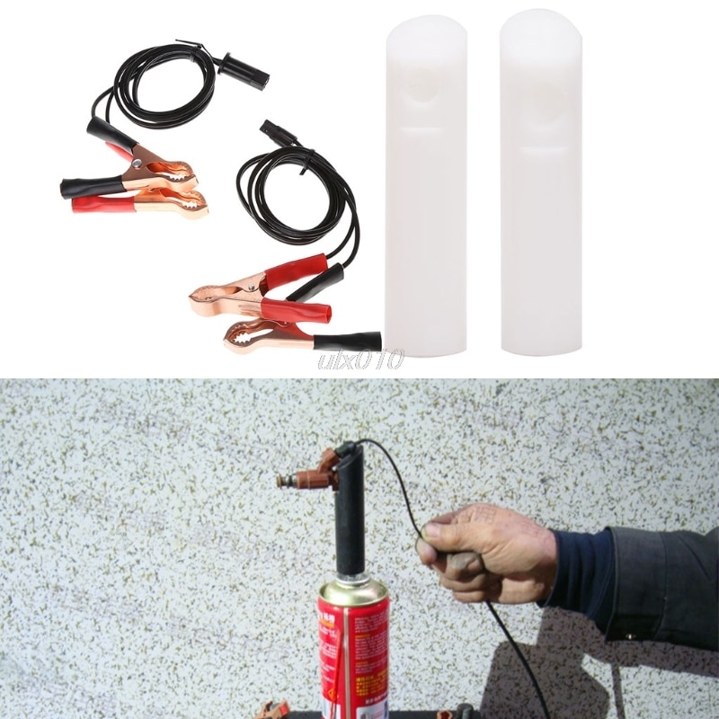 Vehicle Fuel Injector Flush Cleaner Adapter DIY Kit Cleaning Tool with 2* Nozzle July