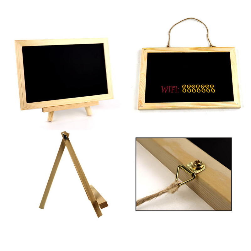 40*30cm Desktop Bulletin Bord Grenen Houten Schildersezel Dubbelzijdig Schoolbord Kids Houten Bericht Schoolbord Tekening boards