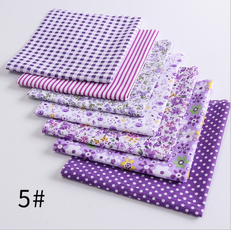 7 kpl 25cm x24cm ohutta tilkkupuuvillakangasta kukkasarjan värikäs itseompelu kukkakangas: 5