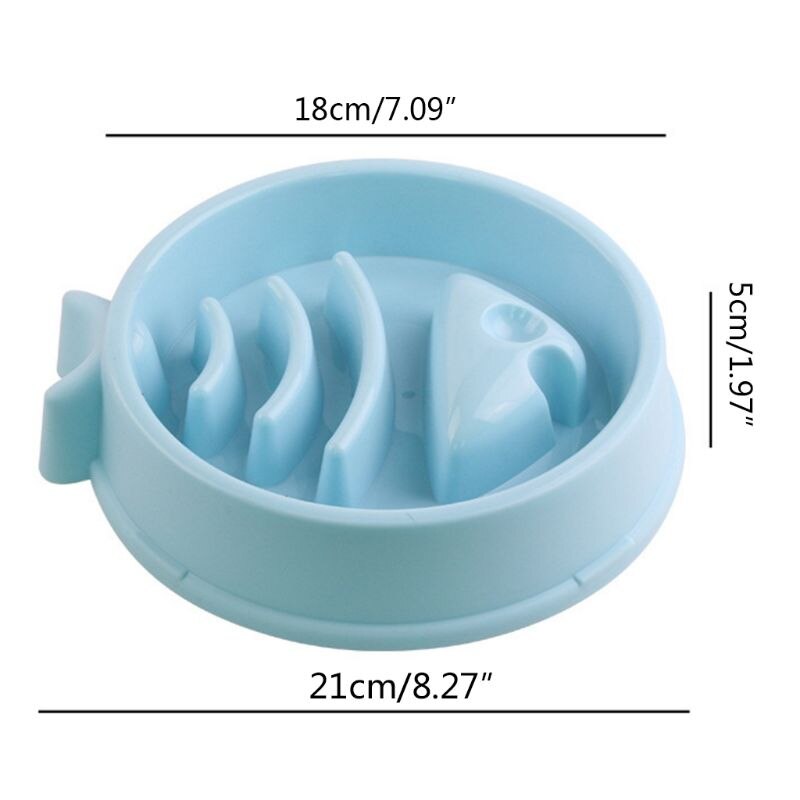 Pet Slow Eating Feeder Fish Shape Dog Bowl Bloat Stop Healthy Interactive Feeding Food Puppy Plate Dishes