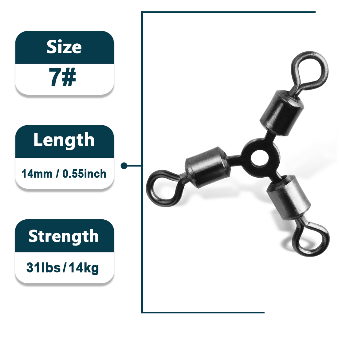 3 Way Swivels 15~60Pcs Three Way Fishing Swivel Tackle Saltwater Fishing Line Connectors Rolling Swivels Catfish Accessories: 10 / Burgundy