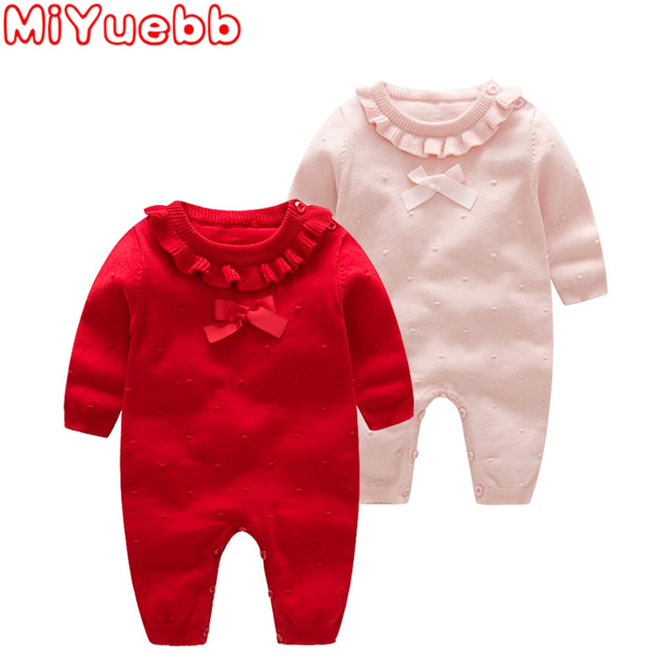 Neue Baby Mädchen Kleidung Langarm Overalls Outfits Baby Strampler Herbst Winter Neugeborenen Jungen Insgesamt Kleinkind Kinder Gestrickte Kleidung