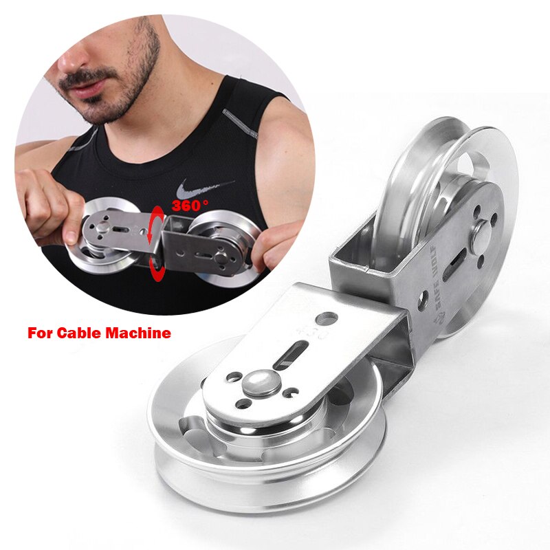 Heavy Duty Double Pulley Rotation Wheel for Loading Strength Lifting Workout DIY Gym Home Cable Machine Sport Accessories
