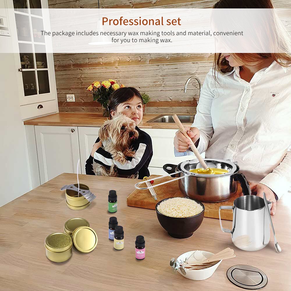 1Set Kaars Maken Gereedschap Diy Smelten Gieten Pot Lange Steel Lepel Kaars Container Wieken Kaarsen Craft Maken Tool Accessoires
