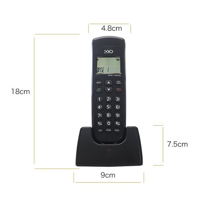 Russian English Language Digital Cordless Fixed Telephone With Call ID Handsfree Mute LED Screen Wireless Phone For Home Office