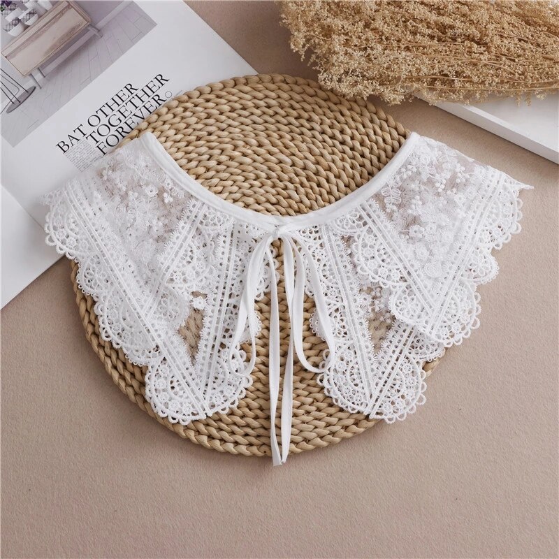 Sitonjwly Witte Sjaal Pop Nep Kraag Vrouwelijke Overhemd Valse Kraag Dames Afneembare Half Shirt Revers Blouse Shawl Wrap Decoratie: 280