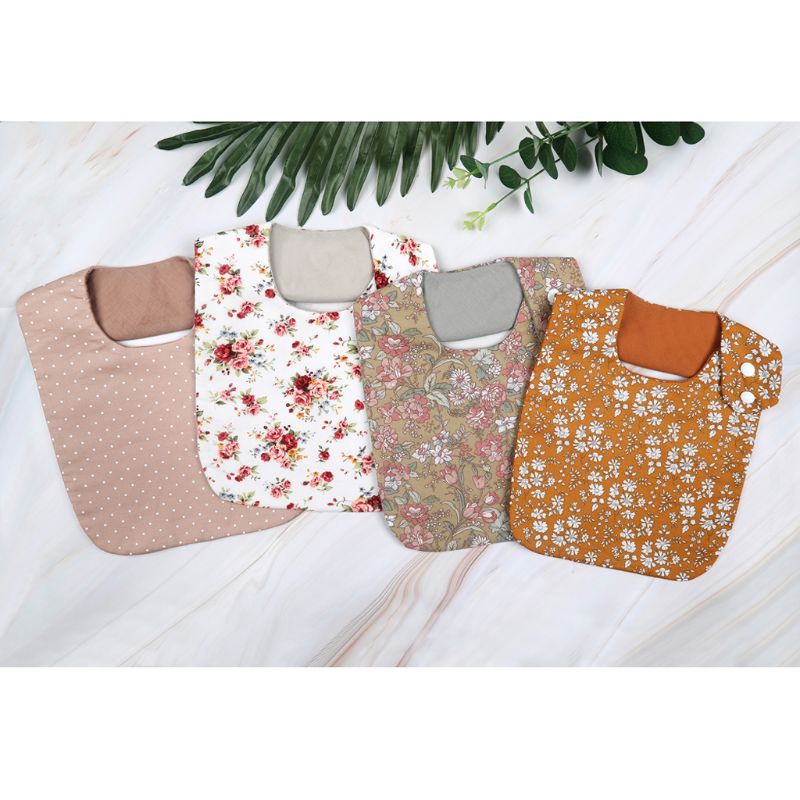 Bavoirs en coton Double face pour bébés, imprimé Floral, Vintage, Bandana, tablier d'alimentation, serviette de salive pour garçons et filles
