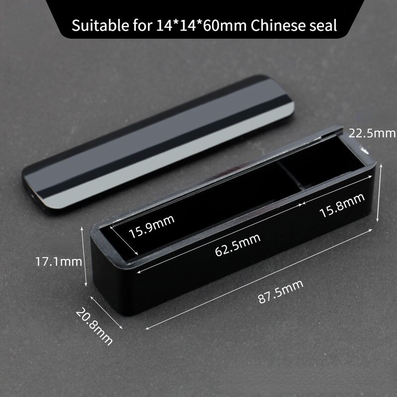 Portable Seal Boxes Square Acrylic Plastic Chinese Seal Storage Box Name Private Seal Collection Boxes Seal Engraving Stamp: A3