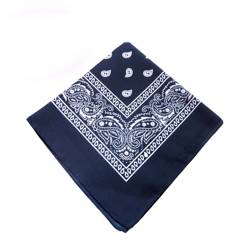 Women Cotton Bandana Scarf Square Female Bandanas 55cm*55cm Headwear Rock Girls Head Scarf Headbands Hair Accessories: Dark blue