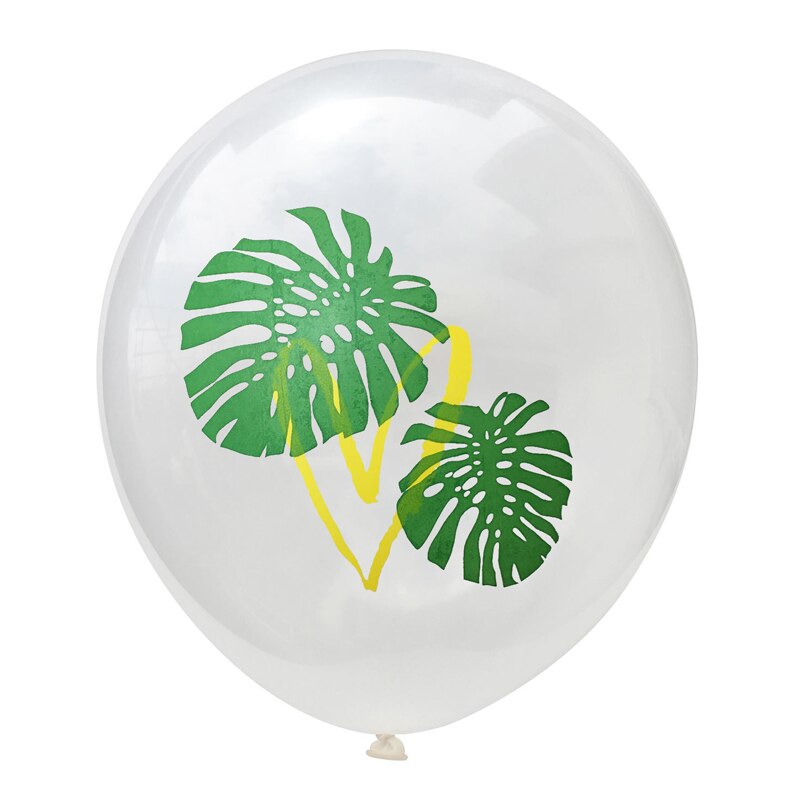 Ballons en Latex de feuilles de palmier 10 pièces | Décoration de Ballon flamant rose, ananas Tropical, Cactus, fête d'anniversaire, plage, été: Transparent Palm