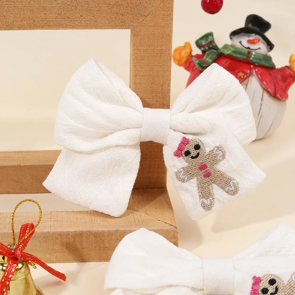 Oaoleer, 2 uds., pinzas para el cabello con lazos bordados para niñas, horquillas con lazo de alce y girasol, pasadores para niños, accesorios coreanos para el cabello