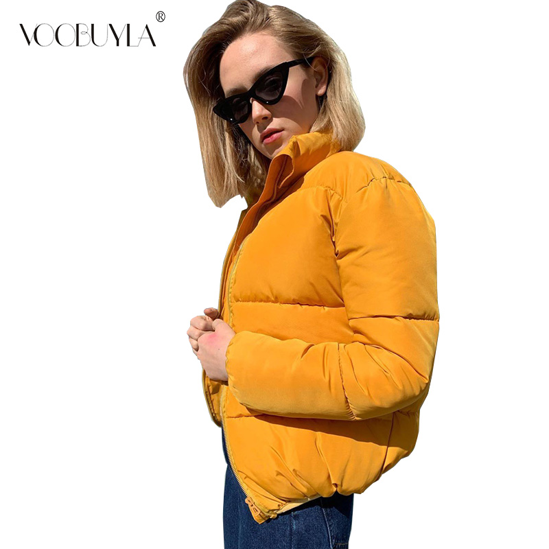 bulle manteau femmes solide Parka col montant surdimensionné court Parka hiver femme bouffant épaissir veste Mujer