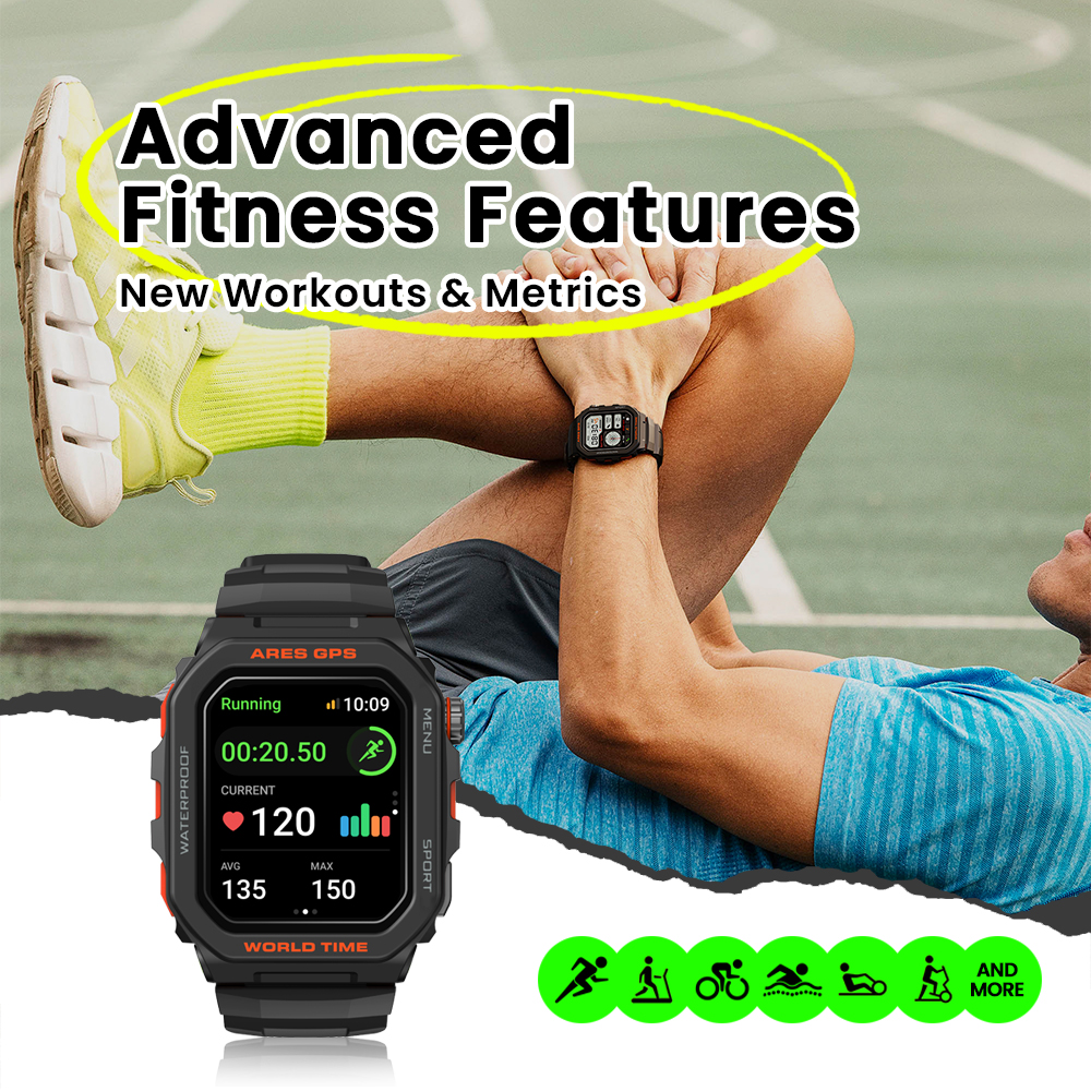 [Première mondiale] Zeblaze-Montre intelligente GPS Ares, GPS, Alexa intégré, appels Bluetooth, fréquence cardiaque et Spo2, santé du sommeil, WR3iko