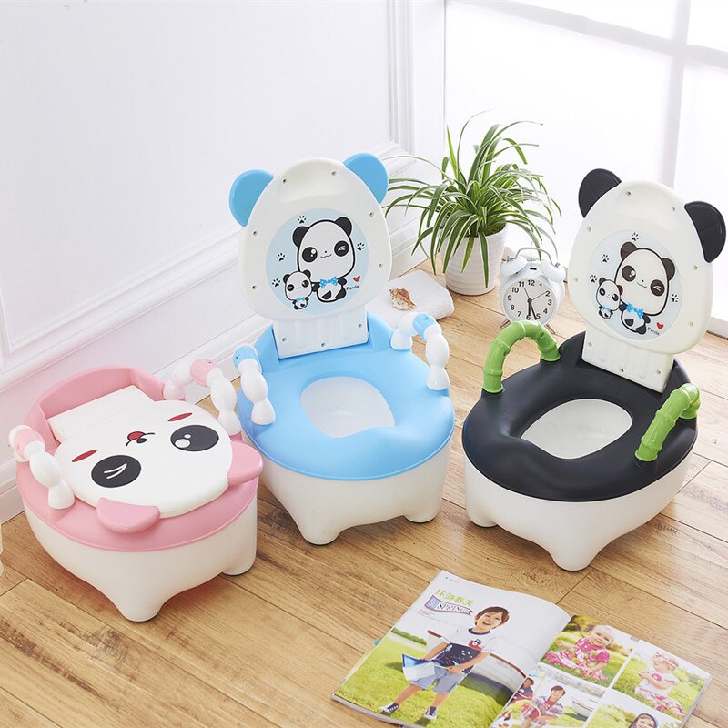 Kind Pot Plastic Cartoon Panda Baby Toilet Training Jongen Meisjes Kids Kind Wc-bril Draagbare Baby kinderen Potje stoelen