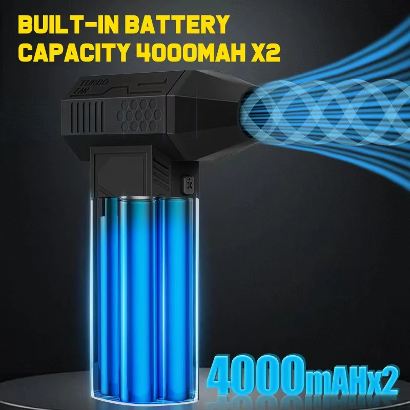 Mini soplador de aire potente 180000 RPM 62 m/s Motor sin escobillas portátil Turbo Jet ventilador batería aire plumero soplador para coche QiLiLai