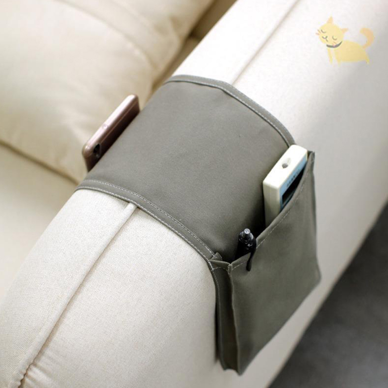 Cotton Linen Bedside Storage Bag Organizer Bed Desk Bag Sofa TV Remote Control Hanging Bag Storage Organizer Bed Holder Pockets