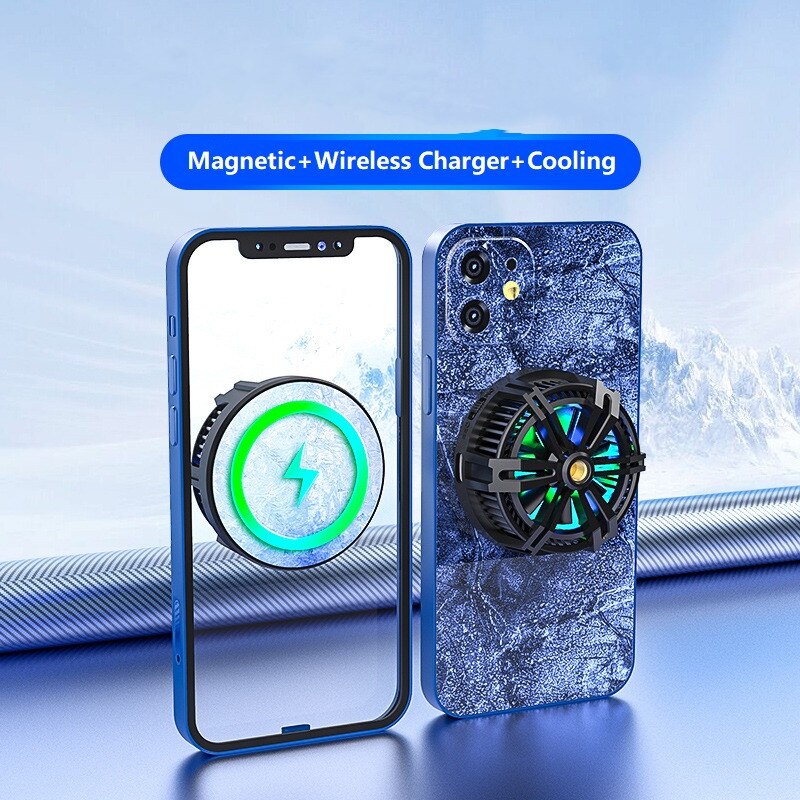 X13 handy-kühlerhalterungen mit magnetischem radiator, kabelloser ladehalterung, halbleiter-lüfter, rgb-lüfter für live-spiele, usb-c-anschluss