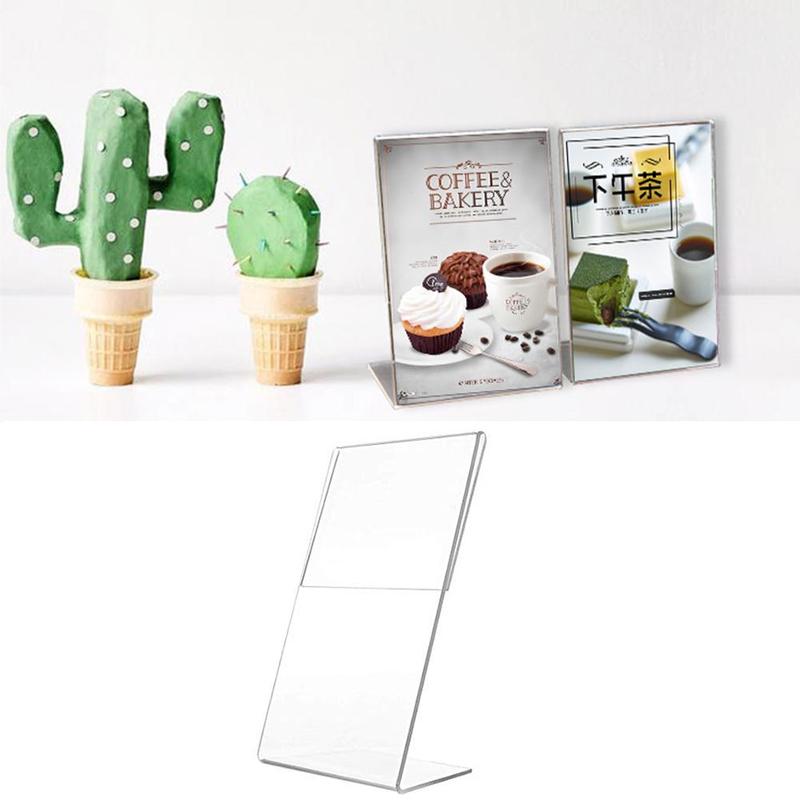 A6 Transparent Acrylic Display Stand Desk Shelf Box Display Card Office Accessories Business Stand Desktop Holder Storage
