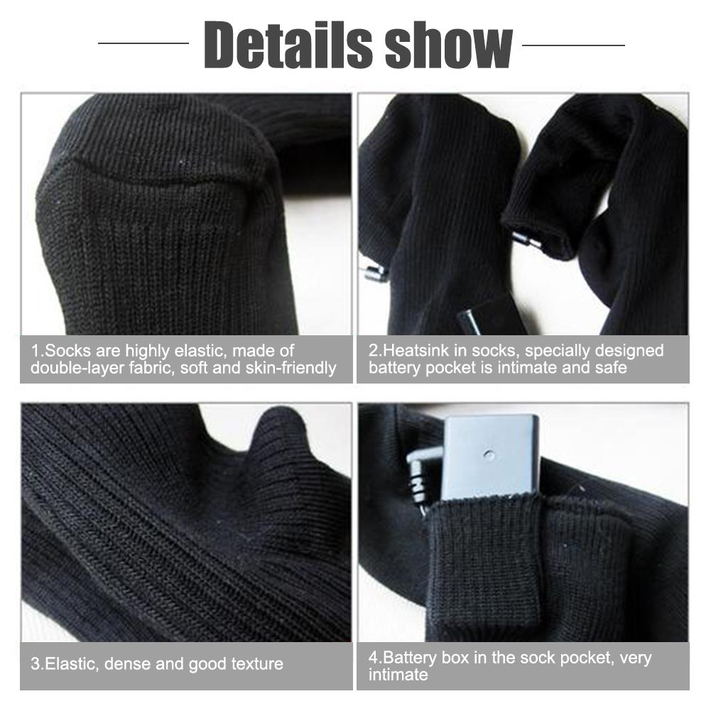 Heated Socks - Battery Operated Cotton - Winter Foot Warmer - Unisex - Rechargeable