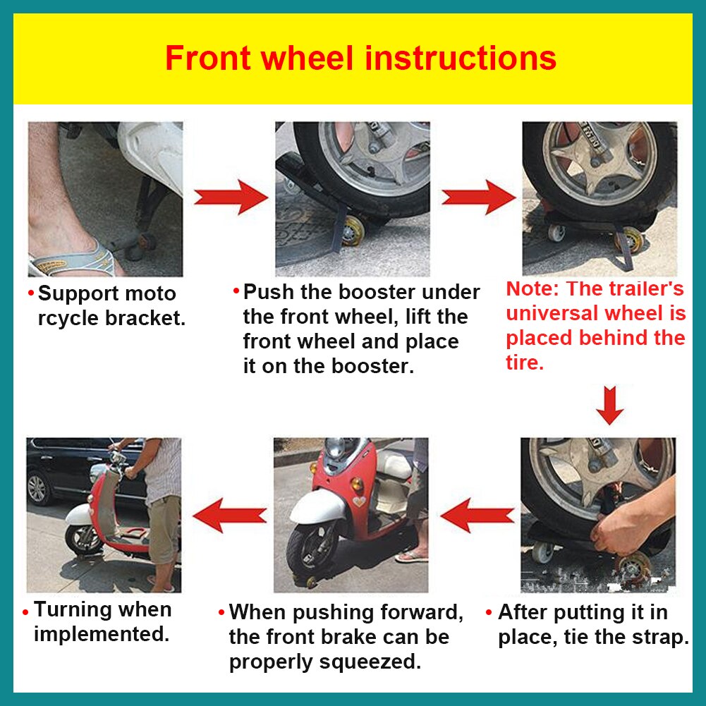 Motorcycle Trailer Compact Portable Carrier Cart For Emergency Roadside AssistanceBreaking Tire Emergency Assistance Trailer