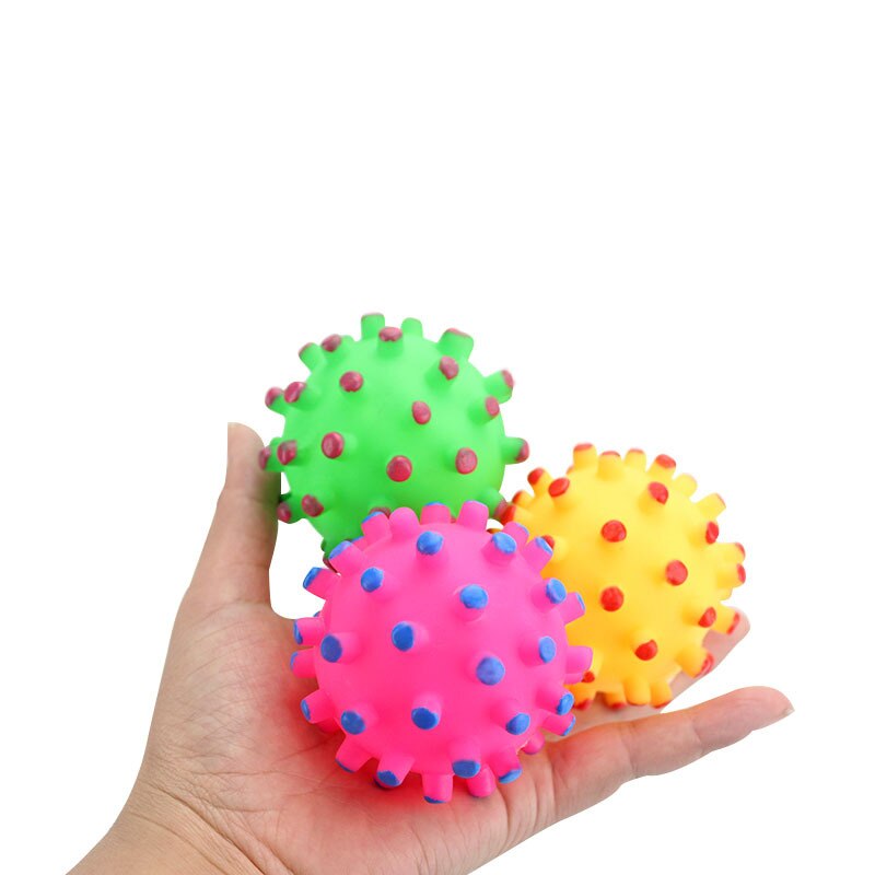Spike Ball Sounding Toy Dogs Molar Teeth Cleaner Small Spike Ball Pet Dog Toys Bite-Resistant Vinyl Toys Puppy Toy Dog Chew Toys: Default Title