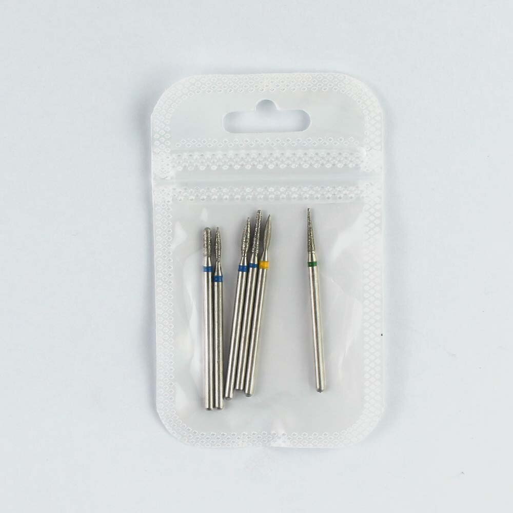 6 stks/set Diamond Nail Boor Rotary Frees Bits Elektrische Manicure Boren Nail Art Gereedschap Accessoires: 6