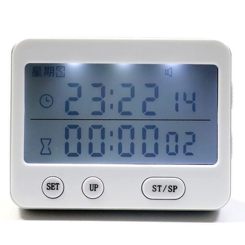 Dual Screen Display Timer Alarm Clock Tomato Timer Silent Vibration 99 Hour Timer