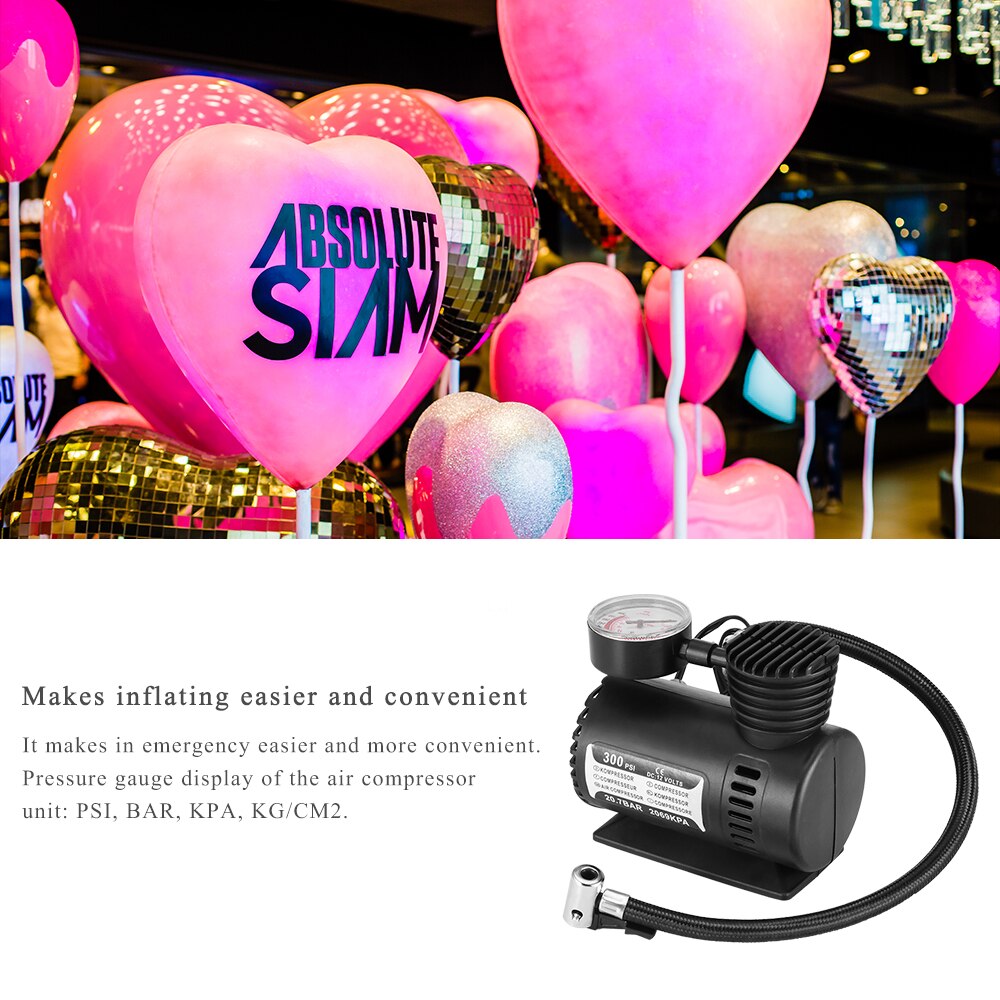 1PC 12V 300PSI Car Auto Portable Electric Air Compressor Kit For Ball Bicycle Minicar Tire Inflator Pump Car Accessories