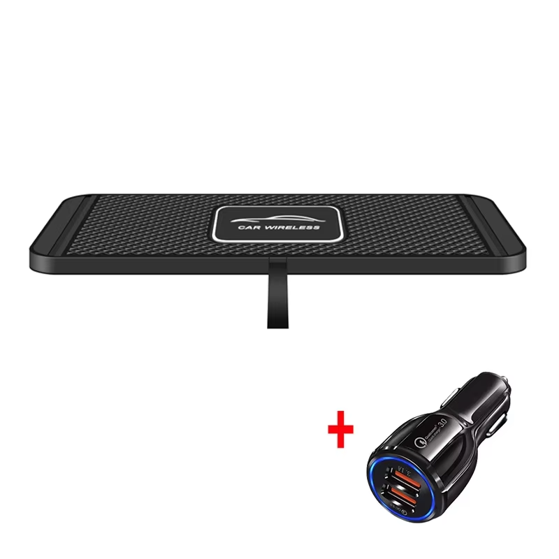 Drahtloses Autoladegerät, Silikon-Anti-Rutsch-Pad, Cradle Dock für iPhone 16, 14, 13, schnelle kabellose Auto-Ladestation, Auto-Modifikation: Silber
