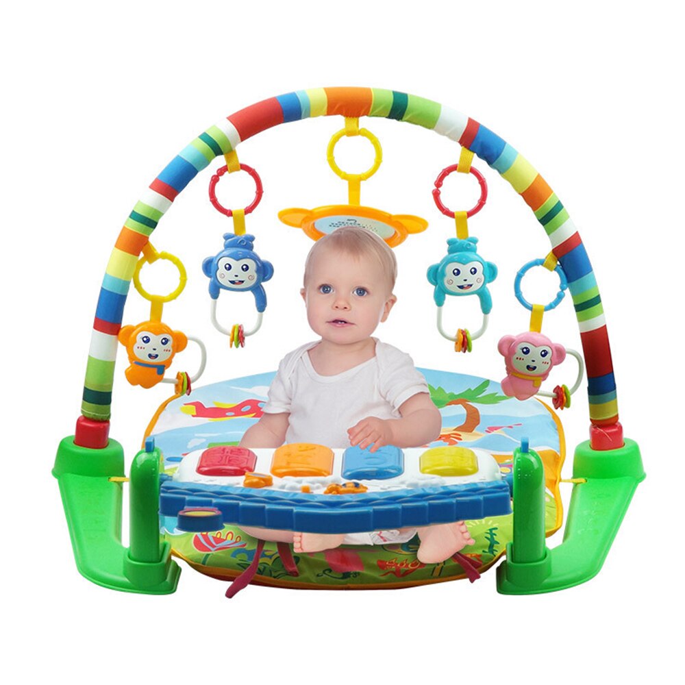Baby Kick and Play Piano Gym Mat Rack foldable Play Crawling Mat Early Educational Toy for 0~36M