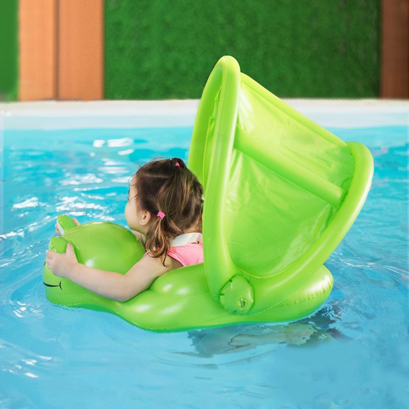 Baby Swimming Ring Float Inflatable Frog Circle Toy Awning Play Crawling Buoy