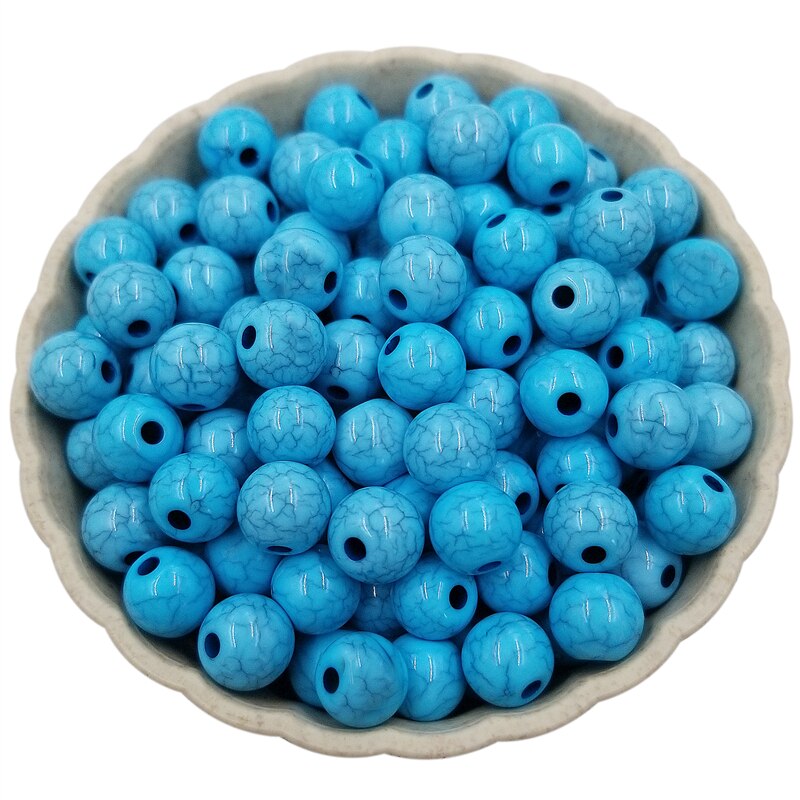 100pcs Finding Beads Handmade Material 8mm DIY Cracks Loose Bead Jewelry Accessories Multicolor