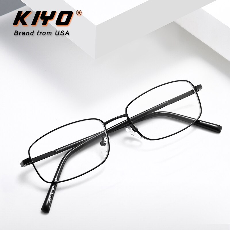 Kiyo merk dames heren anti-blauw licht optisch montuur metalen brilmonturen vierkante bril brillen 9647