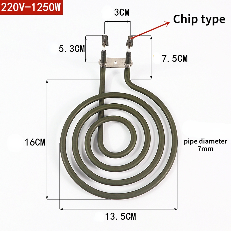 Élément chauffant de remplacement pour table de cuisson, poêle, four, rôtissoire, friteuse à air, Eva de surface, chauffage tubulaire électrique, 1000W-1800W: Autre