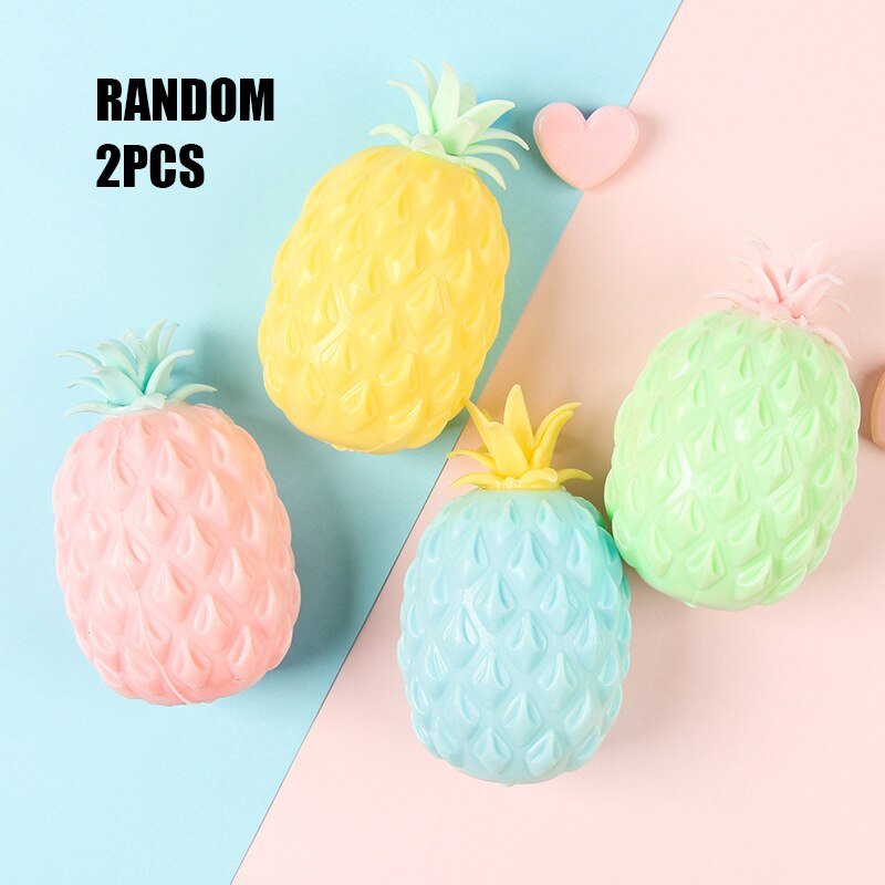 Fidget Toys Fun Soft Pineapple Anti Stress Ball Stress Reliever Toy For Children Adult Simple Dimple Creativity Cute Fruit Toys: Small-random-2pcs