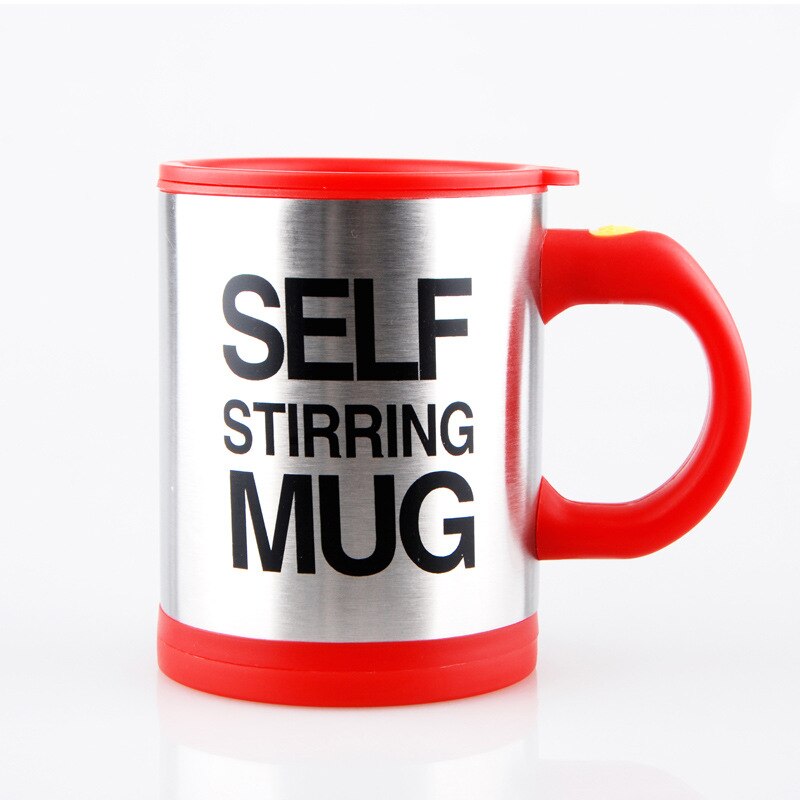 400ml Coffee Automatic Self Stirring Mug Milk Tea Coffee Mixing Mug Lazy Double InsulatedThermal Coffee Cup: Red