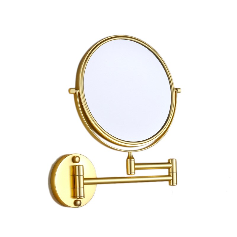 Extendable 8 Inch Double Sided Bathroom Mirror Smart Mirror Makeup Wall Mounted Mirror Bathroom Mirror(Gold): Default Title