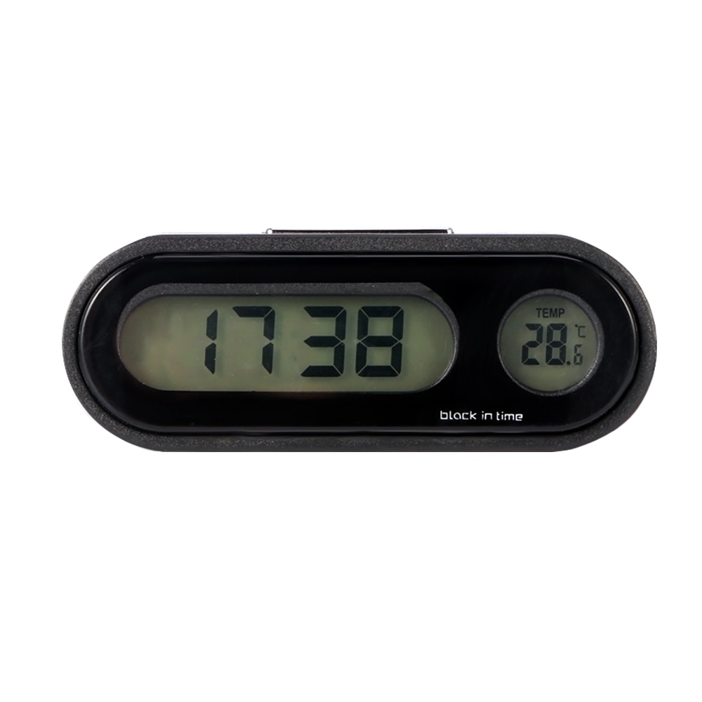 Draagbare 2 In 1 Auto Digitale Lcd Klok En Temperatuur Display Elektronische Klok Thermometer Led Scherm Klok Met Batterij