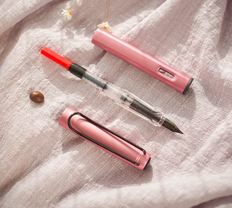 Hollow Out Clip Metal Fountain Pen 0.38mm 0.5mm Posture Correction Ink Pens Stationery School Office Supplies